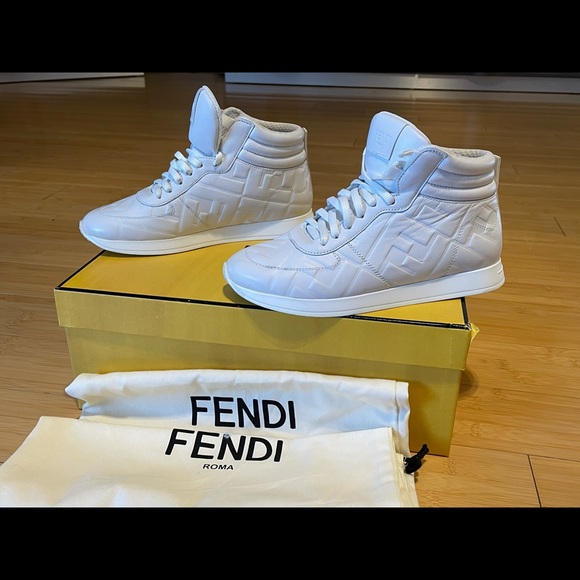SOLD Fendi white embossed sneakers size 5 - Picture 5 of 7